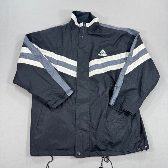 Adidas Reversible Jacket Full Zip Hooded Men's Large Navy Blue‎ Windbreaker - Picture 2 of 9